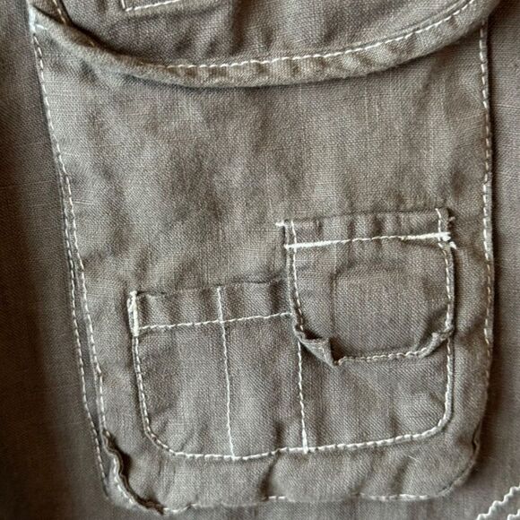 Pete & Greta Johnny Was Light Taupe Cropped Cargo Utility Pants Sz 4 - Picture 6 of 9